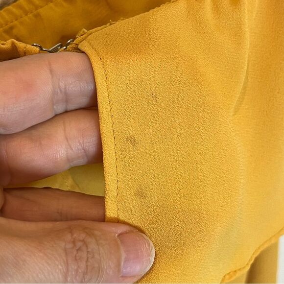 Superdown NWT! Jolene Ruffle Wrap Mini Dress in Marigold size Small - Picture 8 of 16